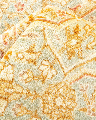 Traditional Mogul Light Blue Wool Area Rug 6' 1" x 9' 2" - Solo Rugs