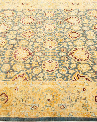 Traditional Mogul Gray Wool Area Rug 6' 1" x 9' 6" - Solo Rugs