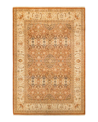 Traditional Mogul Brown Wool Area Rug 6' 2" x 9' 1" - Solo Rugs