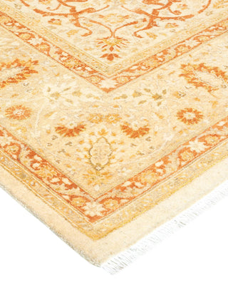 Traditional Mogul Ivory Wool Area Rug 6' 1" x 9' 2" - Solo Rugs