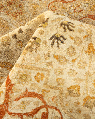 Traditional Mogul Ivory Wool Area Rug 6' 1" x 9' 2" - Solo Rugs