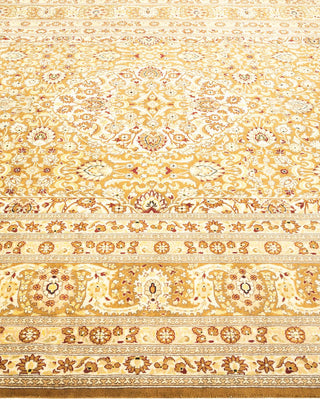 Traditional Mogul Yellow Wool Area Rug 6' 0" x 9' 3" - Solo Rugs