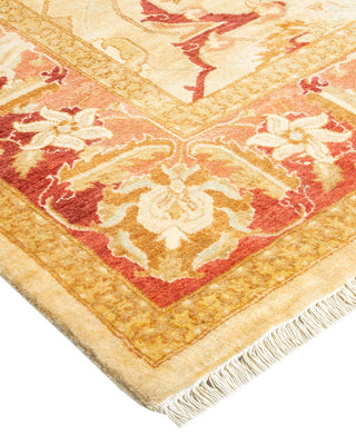 Traditional Mogul Ivory Wool Area Rug 6' 2" x 9' 3" - Solo Rugs