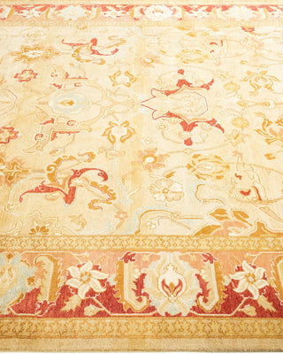 Traditional Mogul Ivory Wool Area Rug 6' 2" x 9' 3" - Solo Rugs