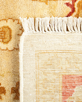 Traditional Mogul Ivory Wool Area Rug 6' 2" x 9' 3" - Solo Rugs