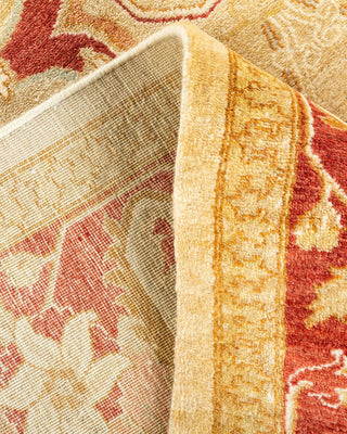 Traditional Mogul Ivory Wool Area Rug 6' 2" x 9' 3" - Solo Rugs