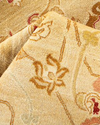 Traditional Mogul Ivory Wool Area Rug 6' 2" x 9' 3" - Solo Rugs