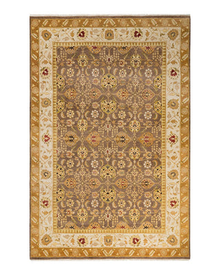 Traditional Mogul Brown Wool Area Rug 6' 0" x 9' 1" - Solo Rugs