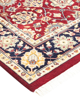 Traditional Mogul Red Wool Area Rug 4' 2" x 6' 2" - Solo Rugs