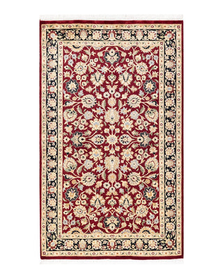 Traditional Mogul Red Wool Area Rug 3' 2" x 5' 3" - Solo Rugs