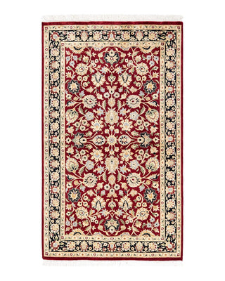 Traditional Mogul Red Wool Area Rug 3' 1" x 5' 3" - Solo Rugs