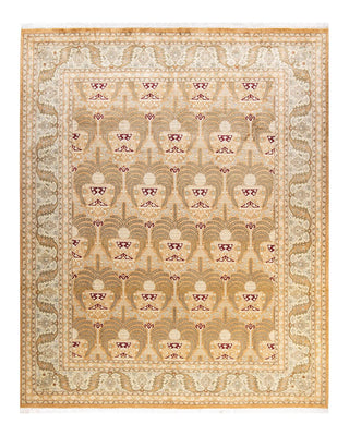 Traditional Mogul Yellow Wool Area Rug 8' 2" x 10' 1" - Solo Rugs
