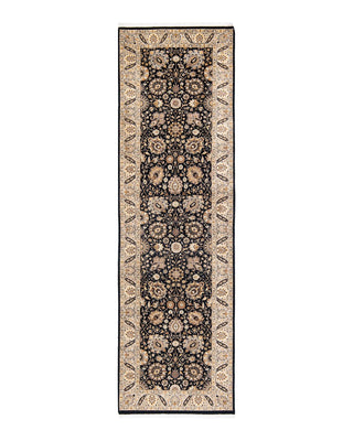 Traditional Mogul Black Wool Runner 3' 1" x 10' 5" - Solo Rugs