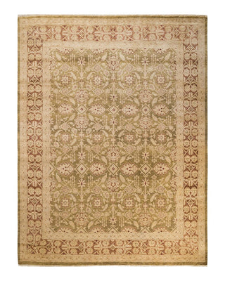 Contemporary Eclectic Green Wool Area Rug 8' 1" x 10' 7" - Solo Rugs