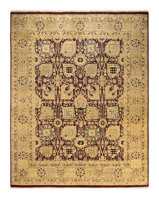 Contemporary Eclectic Red Wool Area Rug 7' 10" x 9' 10" - Solo Rugs