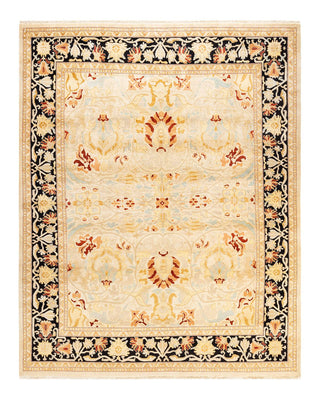 Contemporary Eclectic Ivory Wool Area Rug 8' 0" x 10' 4" - Solo Rugs