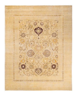 Contemporary Eclectic Ivory Wool Area Rug 7' 10" x 10' 2" - Solo Rugs