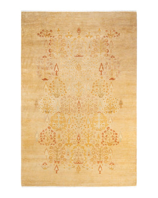Contemporary Eclectic Ivory Wool Area Rug 6' 0" x 9' 1" - Solo Rugs