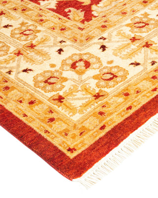 Contemporary Eclectic Orange Wool Area Rug 6' 1" x 8' 10" - Solo Rugs