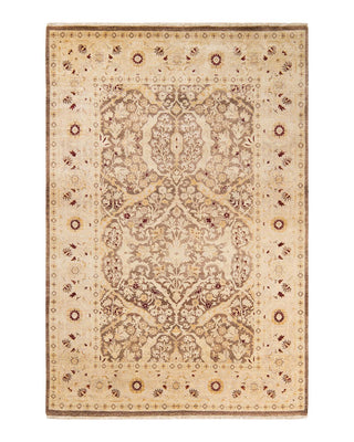 Contemporary Eclectic Brown Wool Area Rug 5' 10" x 8' 10" - Solo Rugs