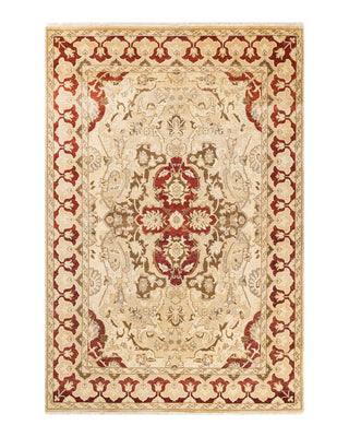 Contemporary Eclectic Yellow Wool Area Rug 6' 0" x 8' 10" - Solo Rugs