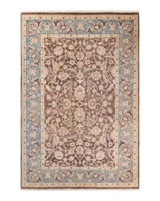 Contemporary Eclectic Brown Wool Area Rug 6' 1" x 8' 10" - Solo Rugs