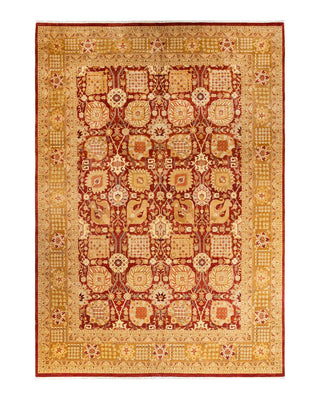 Contemporary Eclectic Red Wool Area Rug 10' 1" x 14' 3" - Solo Rugs