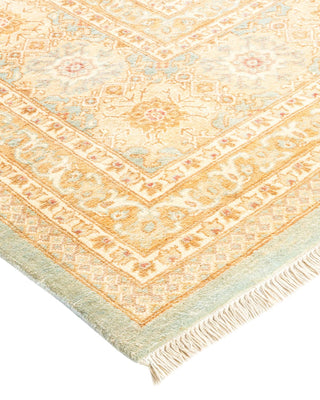 Traditional Mogul Light Blue Wool Area Rug 8' 0" x 9' 10" - Solo Rugs