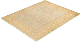 Traditional Mogul Light Blue Wool Area Rug 8' 0" x 9' 10" - Solo Rugs