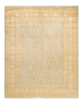 Traditional Mogul Light Blue Wool Area Rug 8' 0" x 9' 10" - Solo Rugs
