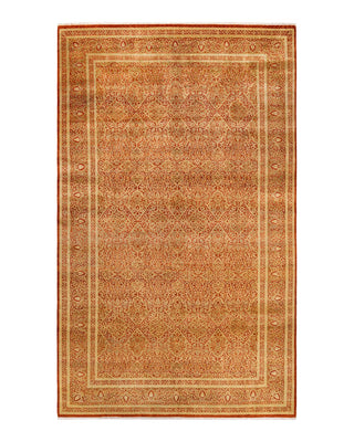 Traditional Mogul Orange Wool Area Rug 8' 2" x 13' 10" - Solo Rugs