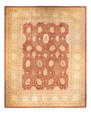 Traditional Mogul Yellow Wool Area Rug 12' 6" x 15' 3" - Solo Rugs