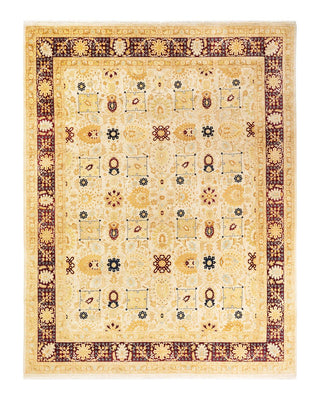Traditional Mogul Ivory Wool Area Rug 8' 2" x 10' 7" - Solo Rugs