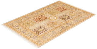 Traditional Mogul Ivory Wool Area Rug 3' 1" x 4' 8" - Solo Rugs