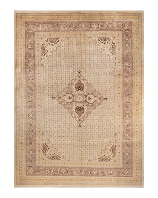 Traditional Mogul Ivory Wool Area Rug 10' 2" x 13' 7" - Solo Rugs
