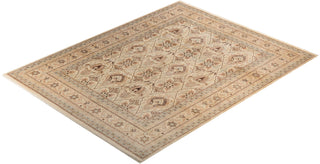 Traditional Mogul Ivory Wool Area Rug 9' 2" x 11' 9" - Solo Rugs