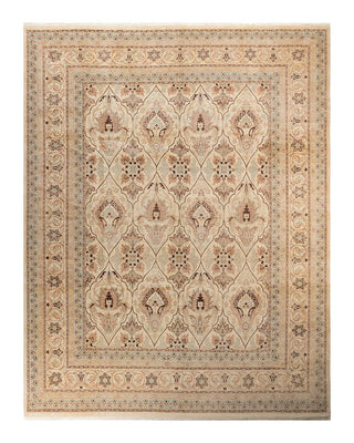 Traditional Mogul Ivory Wool Area Rug 9' 2" x 11' 9" - Solo Rugs