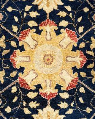 Traditional Mogul Blue Wool Area Rug 9' 2" x 12' 2" - Solo Rugs