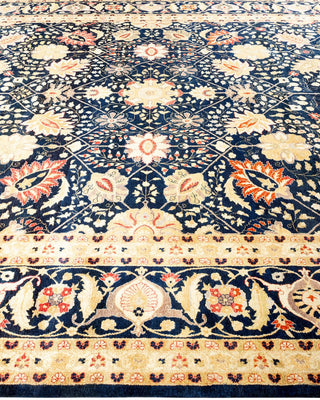 Traditional Mogul Blue Wool Area Rug 9' 2" x 12' 2" - Solo Rugs