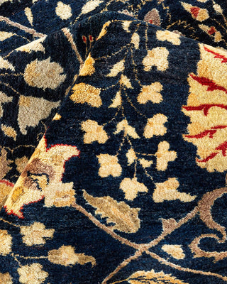 Traditional Mogul Blue Wool Area Rug 9' 2" x 12' 2" - Solo Rugs