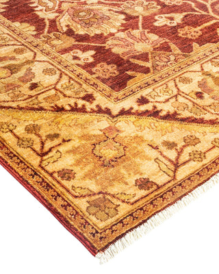 Contemporary Eclectic Orange Wool Area Rug 6' 1" x 8' 10" - Solo Rugs