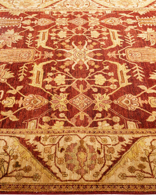 Contemporary Eclectic Orange Wool Area Rug 6' 1" x 8' 10" - Solo Rugs