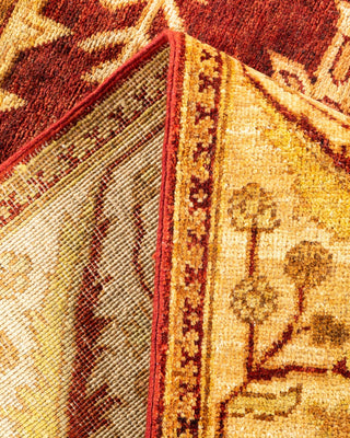 Contemporary Eclectic Orange Wool Area Rug 6' 1" x 8' 10" - Solo Rugs
