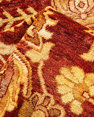 Contemporary Eclectic Orange Wool Area Rug 6' 1" x 8' 10" - Solo Rugs