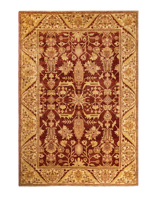 Contemporary Eclectic Orange Wool Area Rug 6' 1" x 8' 10" - Solo Rugs