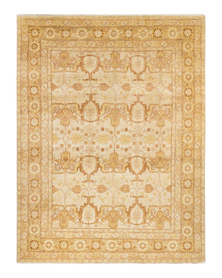 Contemporary Eclectic Ivory Wool Area Rug 9' 0" x 11' 9" - Solo Rugs