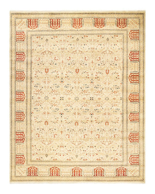 Traditional Mogul Ivory Wool Area Rug 8' 2" x 10' 4" - Solo Rugs