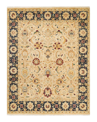 Traditional Mogul Ivory Wool Area Rug 7' 10" x 10' 3" - Solo Rugs
