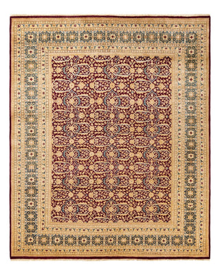 Traditional Mogul Red Wool Area Rug 8' 1" x 9' 10" - Solo Rugs