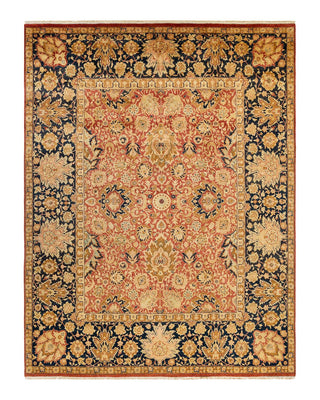 Traditional Mogul Orange Wool Area Rug 7' 10" x 10' 4" - Solo Rugs